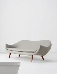 Fredrik A. Kayser, Sofa, 1960s, Linen, teak