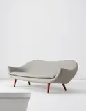 Fredrik A. Kayser, Sofa, 1960s, Linen, teak