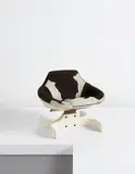 Joe Colombo, "Sella 1001" lounge chair, circa 1965, Painted bent plywood, steel, hide