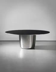 "M.L." table with black top by Martin Szekely, 2002, Lacquered aluminum, steel, sold Jun 2014