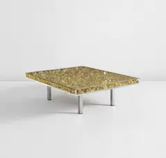 Yves Klein, "Table d’Or", editioned 1963, 22-karat gold leaf, Perspex, glass, steel, wood