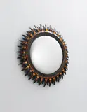 "Soleil à Pointes" mirror, model no. 4 by Line Vautrin, circa 1955, Talosel resin, colored mirrored glass, convex mirrored glass, offered Dec 2014