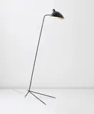 "Simple" floor lamp with "Lampadaire" shade by Serge Mouille, designed 1953, Painted aluminum, painted tubular steel, brass, sold Dec 2014