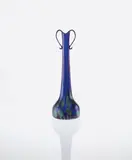 Koloman Moser and Robert Holubetz, “Phänomen” vase, circa 1900, Iridescent dark blue glass with silver-yellow dots and trailings
