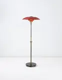 Early adjustable floor lamp, with type 6/3 shades by Poul Henningsen, circa 1927, Painted copper, patinated brass, brass, painted wood, offered Dec 2014
