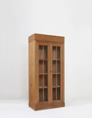 Eliel Saarinen, Cabinet from the Helsinki Railway Station, circa 1916, Oak, oak-veneered wood, textured glass