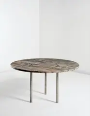 Prototype "R.N.L." dining table by Martin Szekely, 2006, Amazonia stone, steel, sold Dec 2014