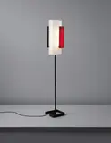 Boris Jean Lacroix, Floor lamp, model no. 315, circa 1952, Painted metal, acrylic, brass