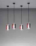 Boris Jean Lacroix, Set of four ceiling lights, circa 1952, Painted metal, acrylic, brass