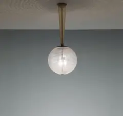 Carlo Scarpa, Ceiling light, model no. 5417, 1931-1935, Filigrana glass, copper