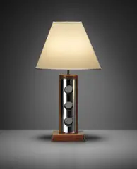 Table lamp by Pietro Chiesa, circa 1940, Pear wood, mirrored glass, brass, fabric shade, sold Dec 2014