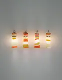 Massimo Vignelli, Set of four wall lights, circa 1960, Incamiciato glass, brass
