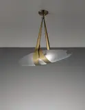 Ceiling light by Max Ingrand, circa 1960, Brass, frosted glass, sold Dec 2014