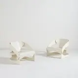 Joe Colombo, Pair of "Sessel" armchairs, model no. 4801, designed 1964, Painted bent and molded plywood