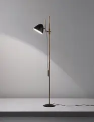 Prototype adjustable floor lamp, model no. 1054 by Gino Sarfatti, circa 1950, Painted metal, painted perforated aluminum, brass, sold Dec 2014