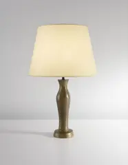 Alberto Giacometti, Rare “Greek” table lamp, small model, designed circa 1937, cast circa 1948, Patinated bronze, paper shade