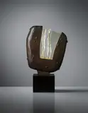 Max Ingrand, Rare table lamp, circa 1960, Patinated bronze, glass, painted wood