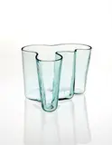 "Aalto" vase, model no. 9750, from the "Eskimoerindens skinnbuxa" sketch series by Alvar Aalto, designed 1936, produced 1937-1949, Mold-blown "Azure" glass, sold Dec 2014