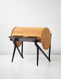Carlo Mollino, Unique rolltop desk, for a private commission, Turin, 1949, Maple, maple-veneered wood, painted oak, brass
