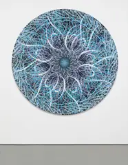 Ryan McGinness, Untitled (Black Hole, Blue), 2007, acrylic on canvas