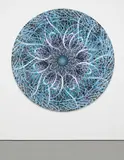 Ryan McGinness, Untitled (Black Hole, Blue), 2007, acrylic on canvas