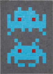 Invader, Duo, 2004, ceramic tile on board