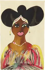 Untitled by Chris Ofili, 2001, watercolor and graphite on paper, sold Mar 2013
