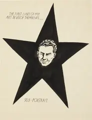 Self-Portrait by Raymond Pettibon, 1991, ink and gouache on paper, sold Mar 2013