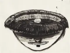 Head Dish by Mike Kelley, 1983, watercolor on paper, offered Mar 2013