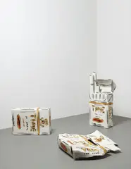 Time by Julian Opie, 1985, oil on steel, in three parts, sold Mar 2013