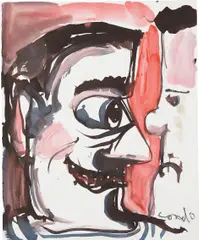 Untitled by George Condo, 1991, watercolor on paper, sold Mar 2013