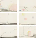 Nigel Cooke, Thaw, 2005, watercolour on paper, in 6 parts