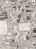 Michael Landy, We Love the Jobs You Hate (Scrapheap Services), 1996, ink on paper
