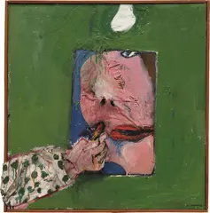 N. Hollywood by Elizabeth Murray, 1967, oil and cloth on canvas, in artist's wood frame, sold Mar 2013