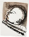 Marlene Dumas, Helena Sleeping, 1989, ink wash on paper