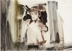Nick, Dancing in Berlin by Hernan Bas, 2002, water-based oil on vellum, sold Mar 2013