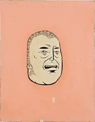 Barry McGee, Untitled (Head), 2006, acrylic and gouache on board