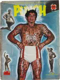 Dr Lakra, Untitled (Horned Man), 2003, ink and collage on antique magazine