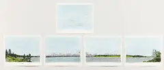 Road Trip by Dave Muller, 2000, acrylic on paper, in five parts, sold Mar 2013