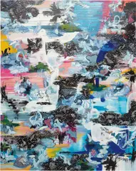 Suling Wang, Blue Dew, 2004, acrylic and oil on canvas