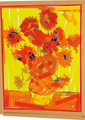 Valery Koshlyakov, Sunflowers (from Masterpieces of Europe series), 2005, adhesive tape collage on mat board