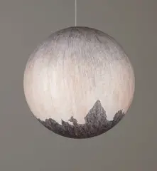 Russell Crotty, Chapparal in Gloaming Light, 2007, ink and watercolor on paper, on fiberglass sphere