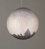 Russell Crotty, Chapparal in Gloaming Light, 2007, ink and watercolor on paper, on fiberglass sphere