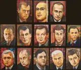 Misha Levin, The Board of Honour, 2011, oil on cardboard, in 13 parts