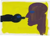 Rainer Fetting, Boy and Bird, 1982, gouache on paper