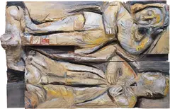 Anne Chu, Tombstone for a King and Queen, 2001, painted wood