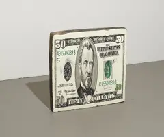 Wang Jin, 50 Dollars, 2006, acrylic and gesso on stone
