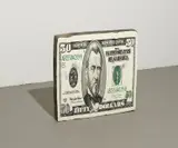 Wang Jin, 50 Dollars, 2006, acrylic and gesso on stone