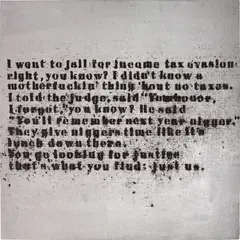 Glenn Ligon, Silver Just Us #5, 2006, oilstick and acrylic on canvas