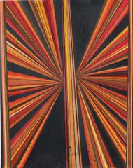 Mark Grotjahn, Butterfly (Black, Red, Orange), 2003, colored pencil on paper
